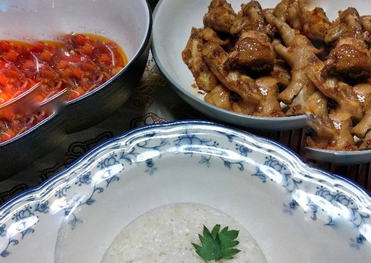 Cara Gampang Membuat Ayam rebus pekcamkee dan nasi Hainan Magicom yang Bikin Ngiler