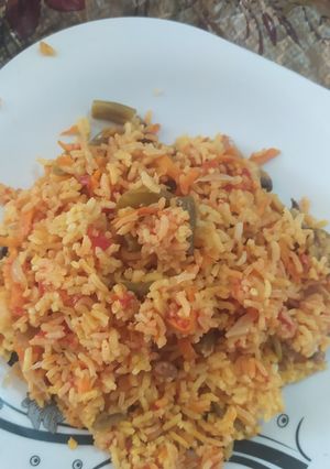 عکسی از دستور پلو مخلوط بدون گوشت