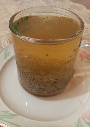 A picture of Drink with brown sugar, honey and tukham balangoo 🍸🍸.