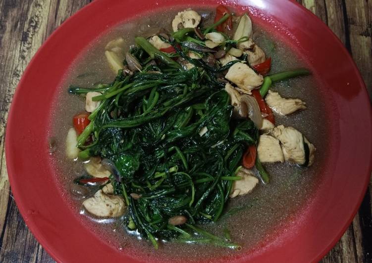 Langkah Mudah Buat Kangkung goreng taucu yang Sedap