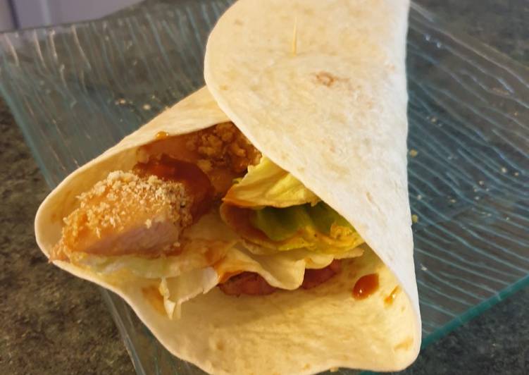 Voici la recette Wraps poulet bacon Délicieux garanti