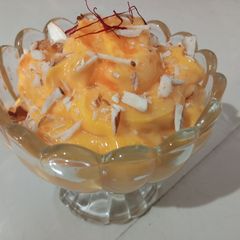 A picture of Kesar shrikhand.