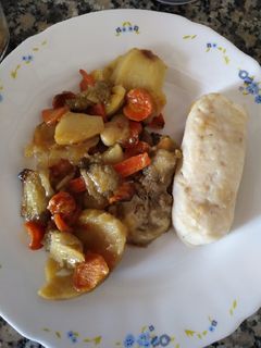 Una foto de Merluza asada