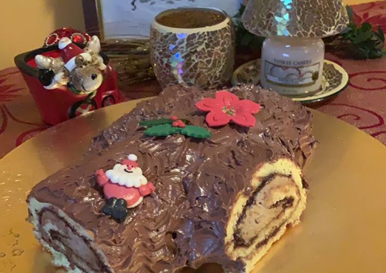 Tronchetto Di Natale Mascarpone E Nutella.Ricetta Tronchetto Farcito Di Natale Di Fede2321 Cookpad