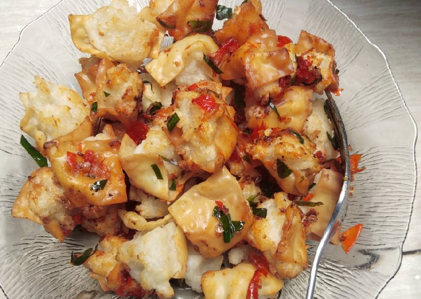 Siomay kering pedas gurih