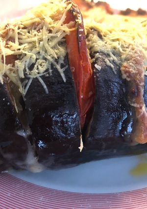 Una foto de Berenjena rellena con papas al horno