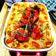 Clafoutis de tomates cerise, mozzarella et pesto
