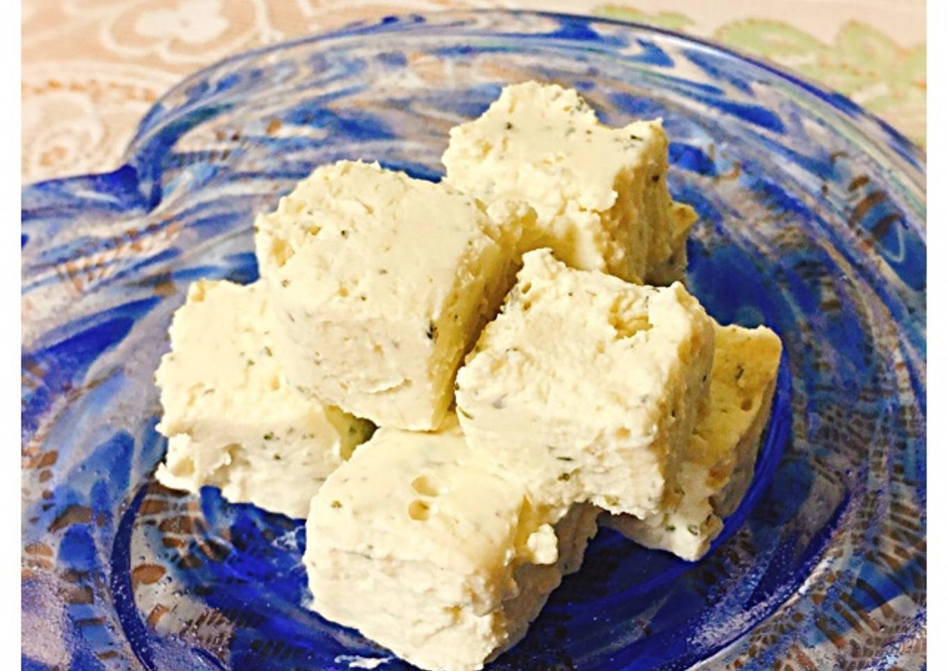 Vegan herb cheese made from Tofu