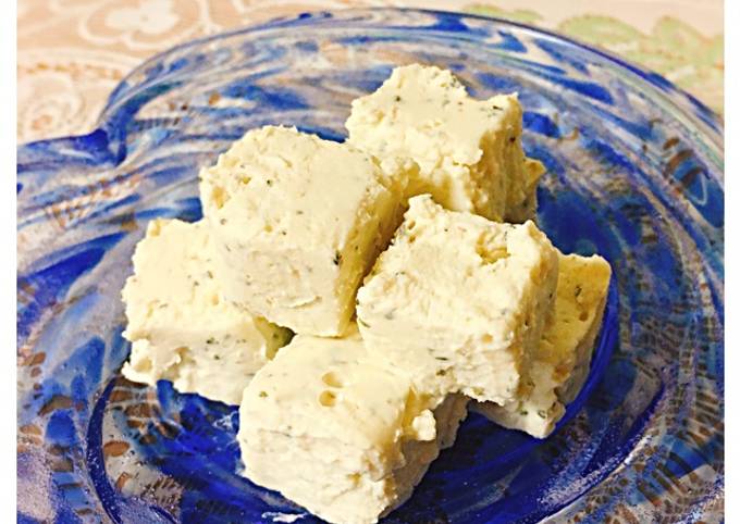 Vegan herb cheese made from Tofu