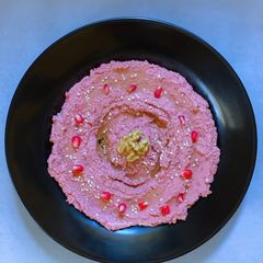 A picture of Beetroot Walnut Hummus.