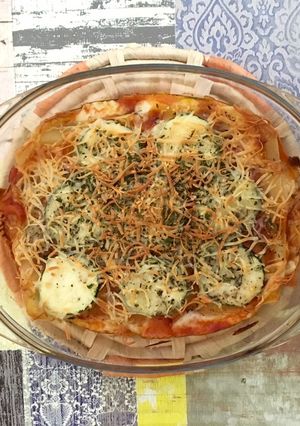 Una foto de LASAÑA de Calabacín y Jamón Serrano