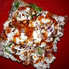 A picture of Homemade bread pizza.