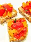 Bruschetta with Red and Yellow Datterini Tomatoes