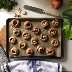 A picture of Cashew & Chocolate Thumbprint Cookies.