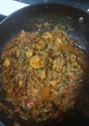 A picture of Prawns fenugreek leaves masala.