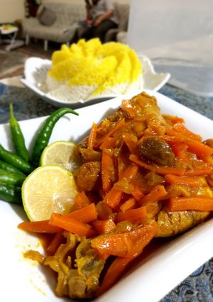 عکسی از دستور خورشت آلو هویج😋