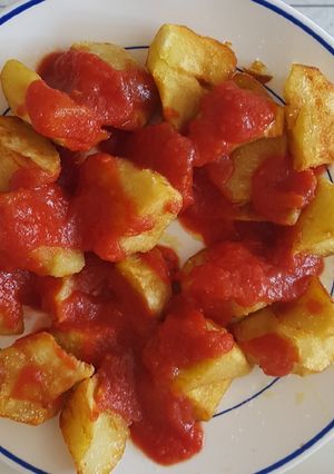 A picture of Madrid-Style Patatas Bravas.