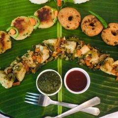 A picture of Vegetables Idlis,Rava-Vada.