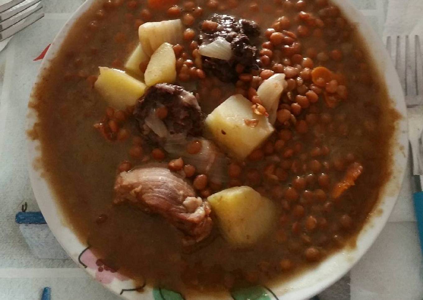 Lentejas a estilo pueblo