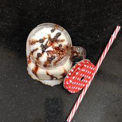 A picture of Cold coffee with Ice cream.