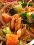 Spicy Salmon Poke with Crunchy Cucumber