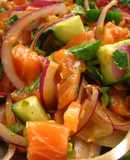 Spicy Salmon Poke with Crunchy Cucumber