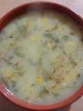 Sopa cremosa de papa y choclo (sin crema ni leche) facil y sabrosa