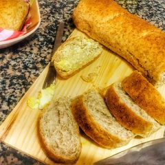A picture of Homemade brown french bread.