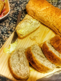 A picture of Homemade brown french bread.