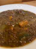 Lentejas caviar con boniato y calabacín