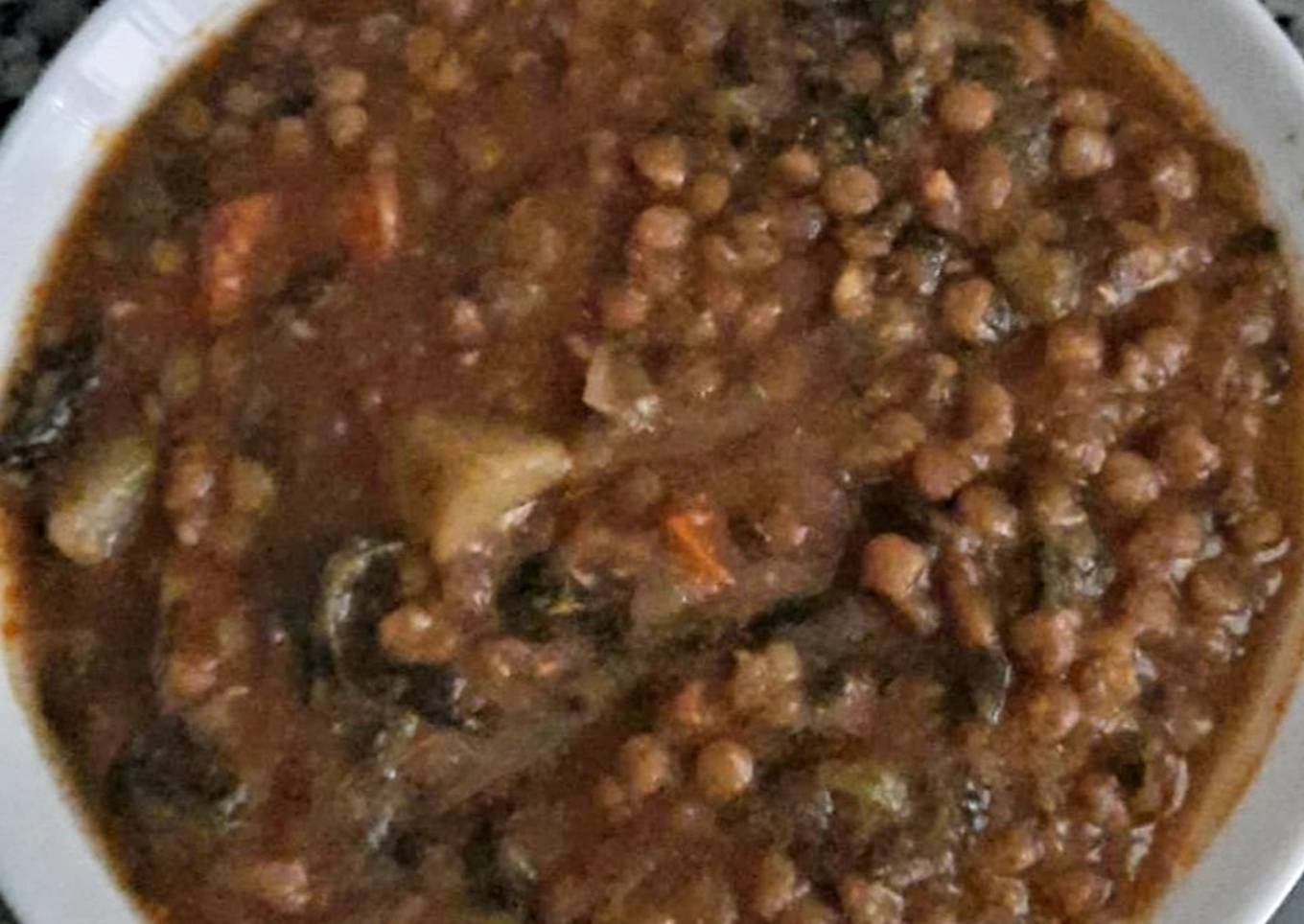 Lentejas con verduras a mi estilo en olla rápida