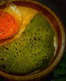 PALAK NEER DOSA | SPINACH NEER DOSA WITH ONION TOMATO CHUTNEY
