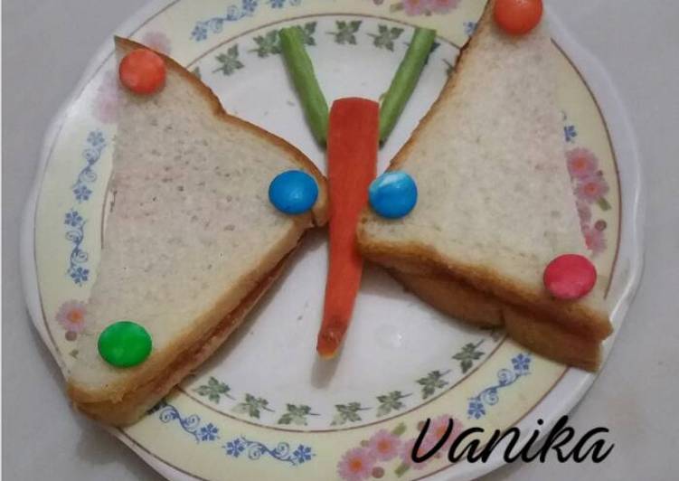 How to Make Ultimate Jam butterfly sandwich