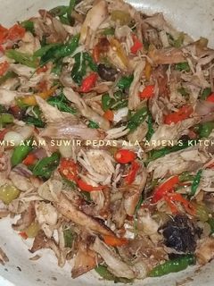Foto resep Tumis ayam suwir pedas