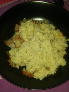 Una foto de Risotto quesos, nueces y bancon