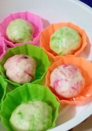 Foto resep Roti kukus pelangi tanpa telur