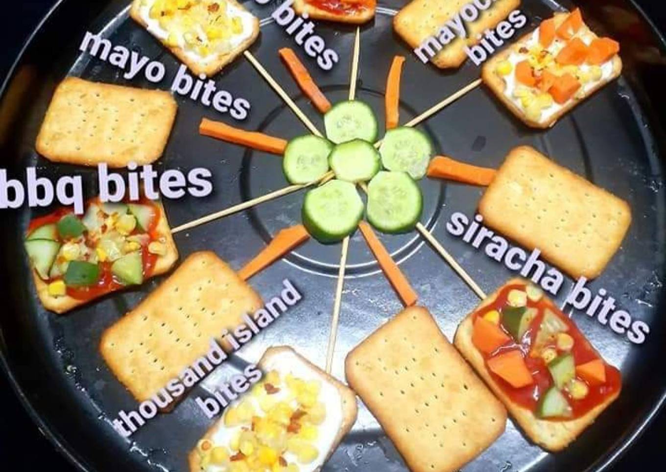 Different flavored tuc bites