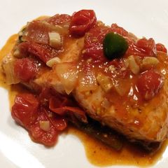 A picture of Trout in tomato chutney.