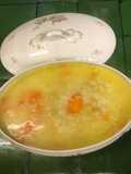 Sopa de arroz con garbanzos y zanahorias 🥕