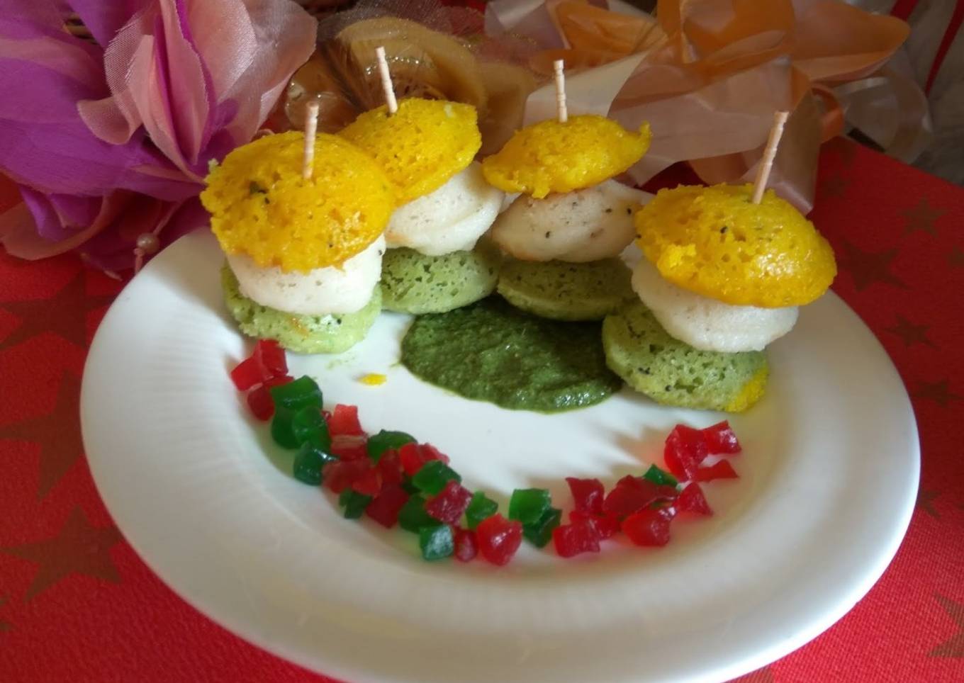 Tricolour Idli