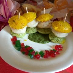 A picture of Tricolour Idli.