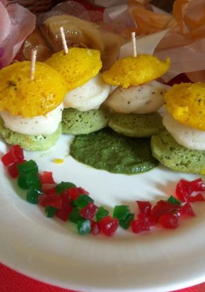 A picture of Tricolour Idli.