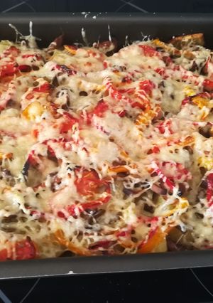 Csirkemáj krumplival sütőben sülve 😋 recept fotója
