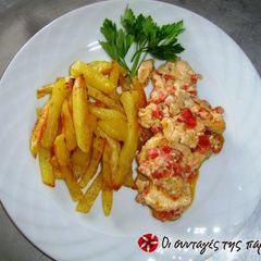 A picture of Chicken with feta cheese.