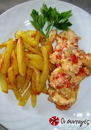 A picture of Chicken with feta cheese.
