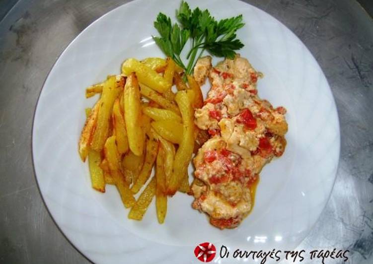 Recipe of Homemade Chicken with feta cheese