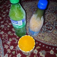A picture of Iced Mangrot drink (Mango + Carrot).