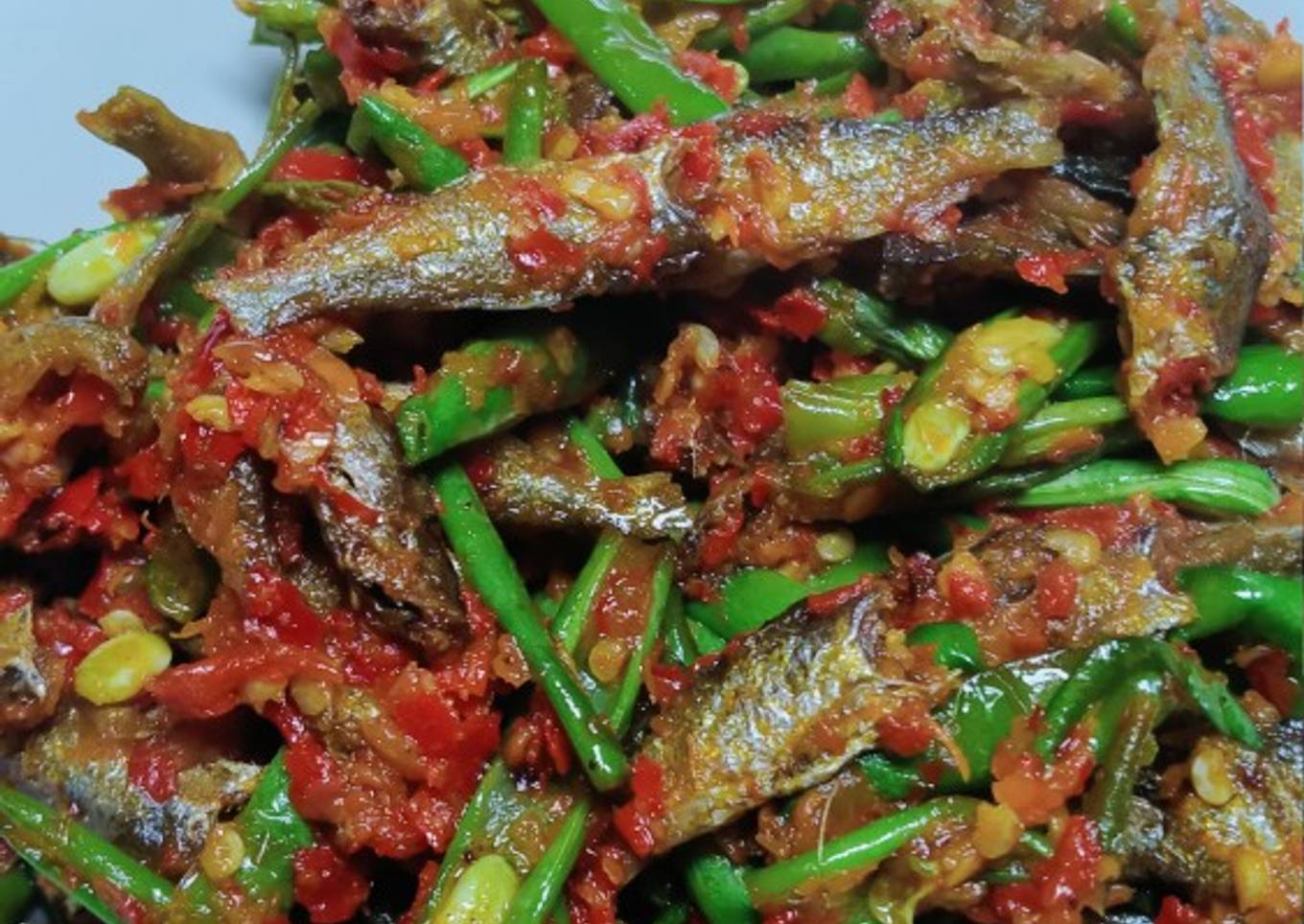 Balado ikan bilih jo buncis