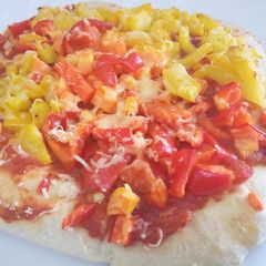 A picture of Rainbow Vegetable Pizza.