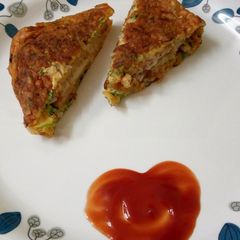 A picture of Bread cheese omlet sandwich...